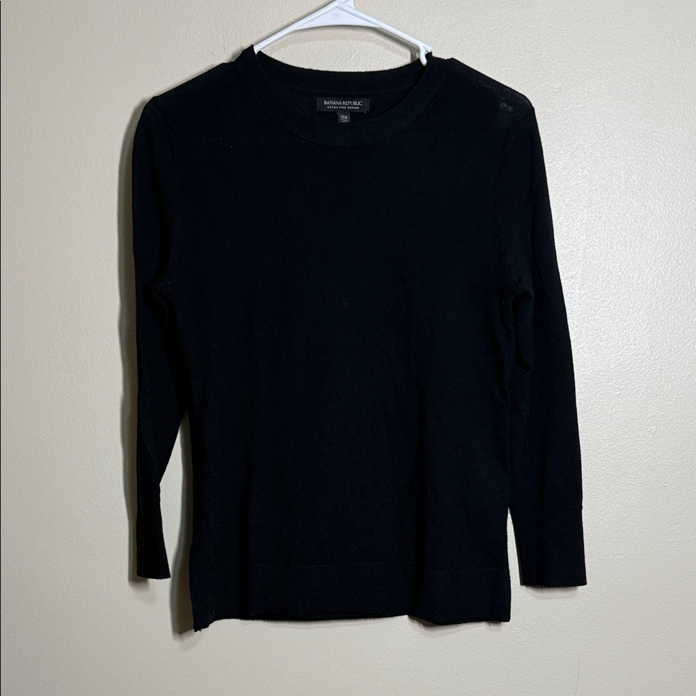 Banana Republic Extra Fine Merino Wool Tight Knit Sweater Size XS Petite